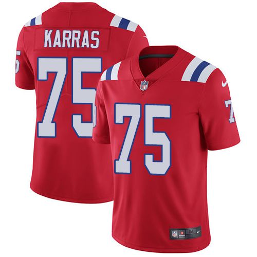 Men New England Patriots #75 Ted Karras Nike Red Limited NFL Jersey->new england patriots->NFL Jersey